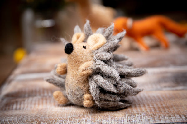 Mother Hedgehog Felted Wool Toy