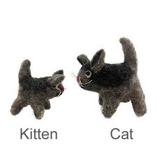Grey Kitten Felted Wool Toy