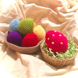 Crocheted Easter Eggs (Set of 6) with Basket